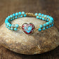 Turquoise Heart Beaded Bracelet