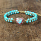 Turquoise Heart Beaded Bracelet