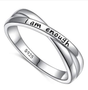 I Am Enough Silver Ring