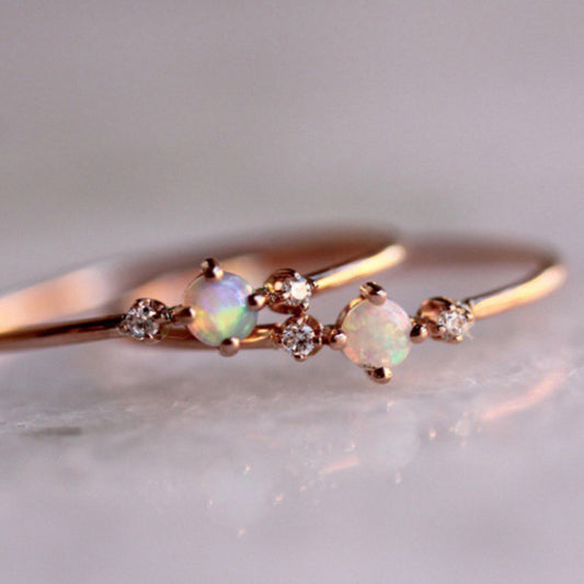 Delicate Rose Gold Opalite Ring