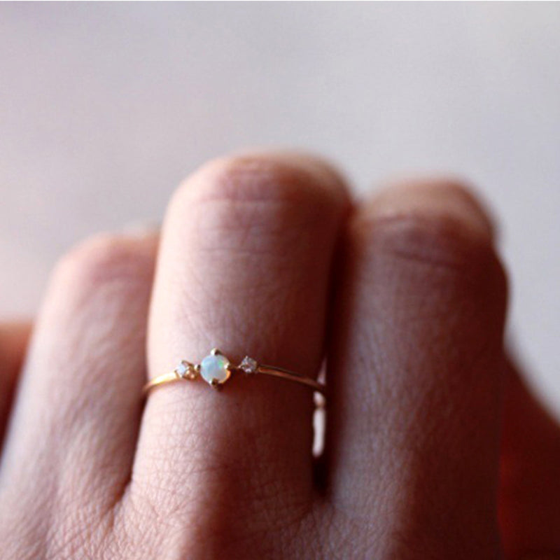 Delicate Rose Gold Opalite Ring