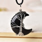 Crescent Moon Wire Wrapped Crystal Necklace
