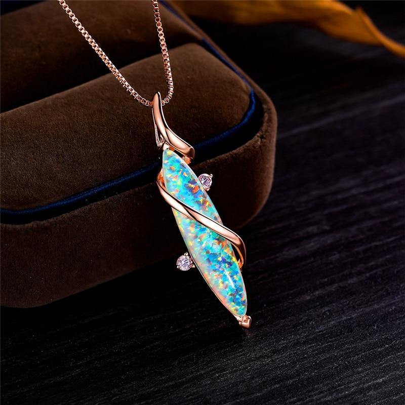 Faux Fire Opal Pendant Necklace - SoulShyne Products