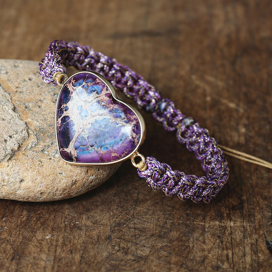 Purple Heart Stone Woven Bracelet