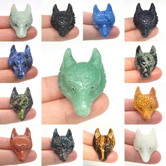 Wolf Head Carved Stones & Crystals