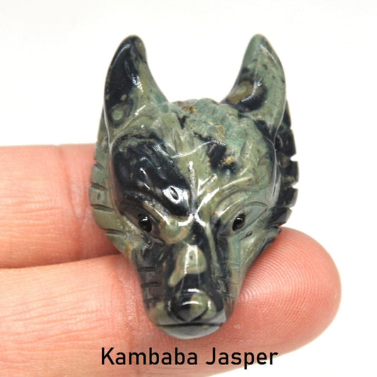 Wolf Head Carved Stones & Crystals