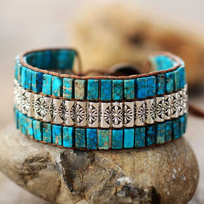 Turquoise Beaded Wrap Bracelet