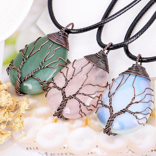 Tree of Life Wrapped Crystal Necklace - SoulShyne Products