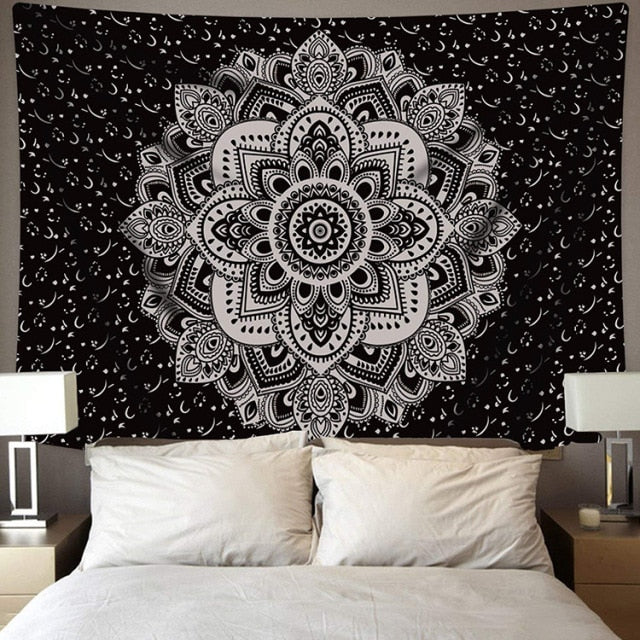 Black Lotus Mandala Tapestry