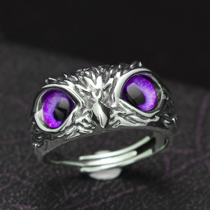 Lucky Owl Eyes Adjustable Ring