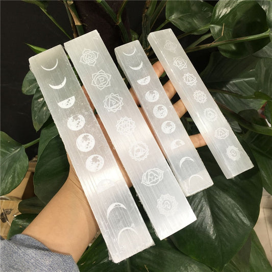 Chakra Moon Phase Selenite Slab