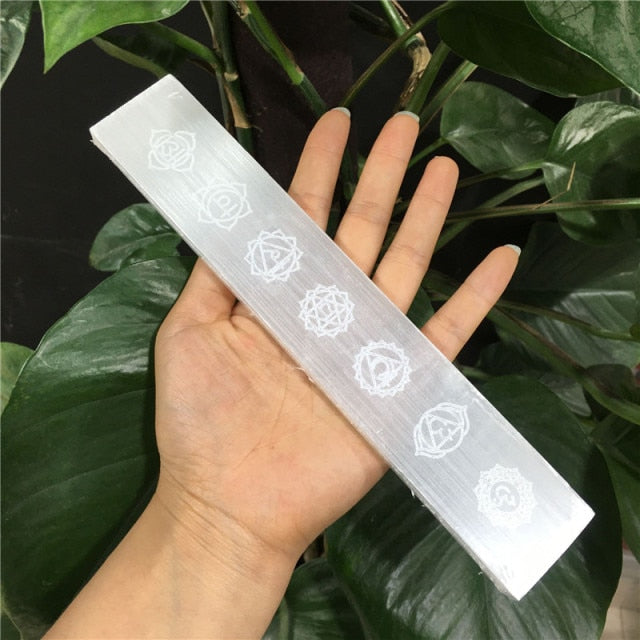 Chakra Moon Phase Selenite Slab