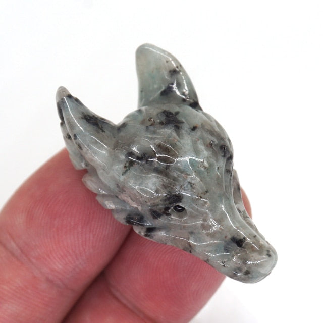 Wolf Head Carved Stones & Crystals