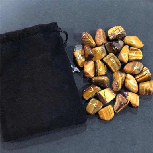 Tiger Eye Crystal Rune Stones