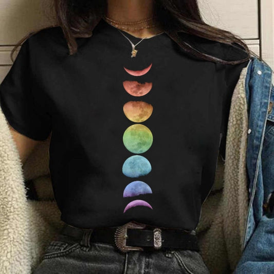 Rainbow Moon Phase T Shirt