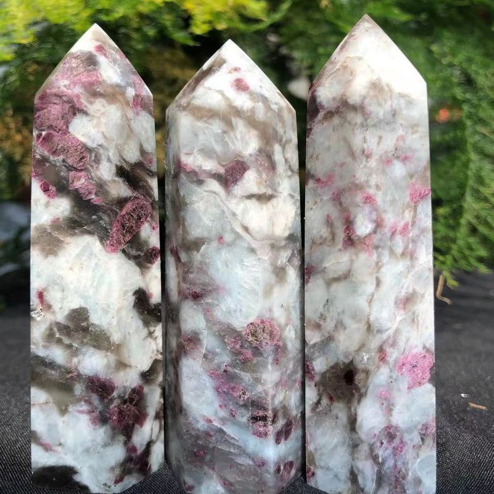 Plum Tourmaline Crystal Point 3 Piece Set