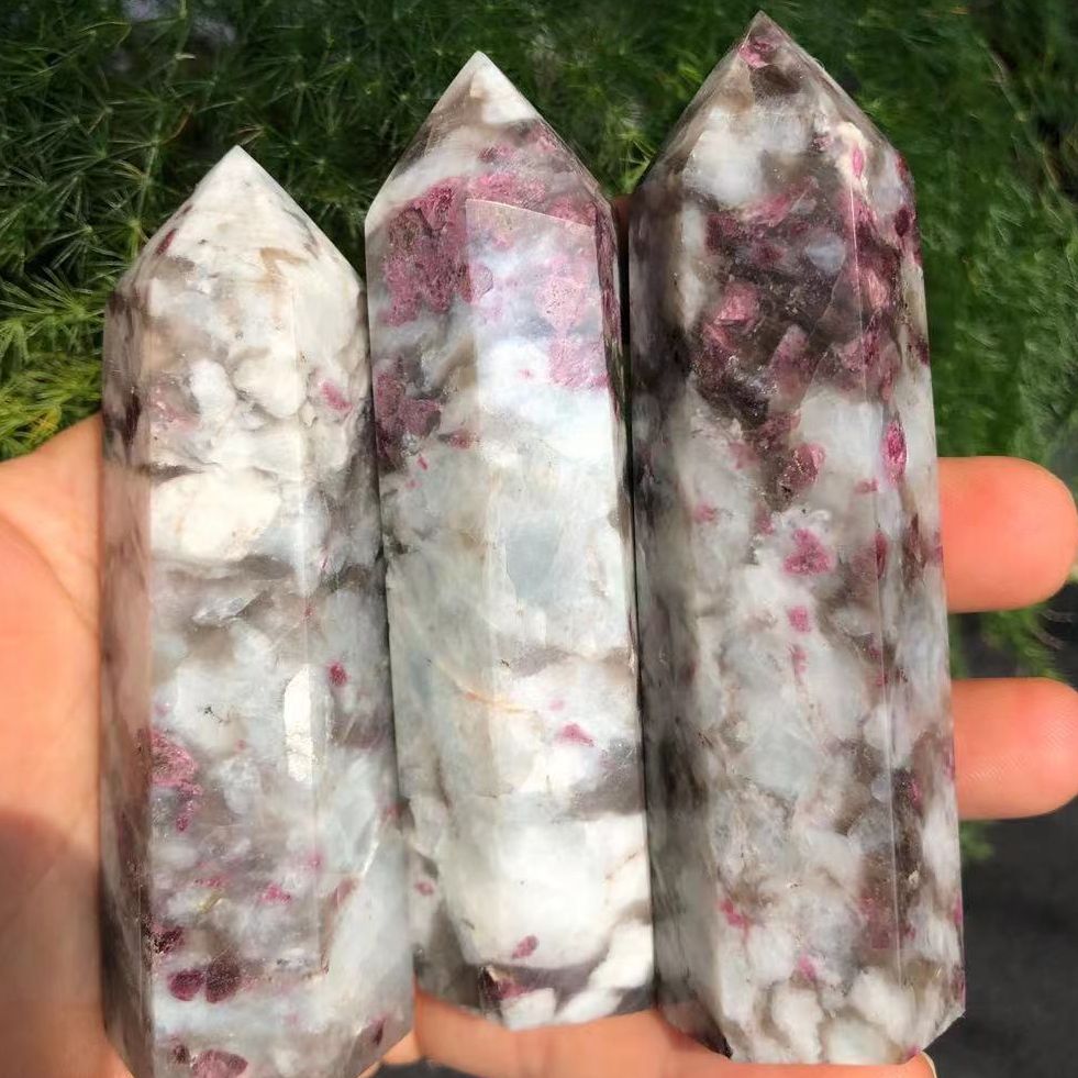 Plum Tourmaline Crystal Point 3 Piece Set