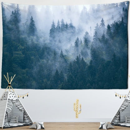 Foggy Mountain Forest Tapestry