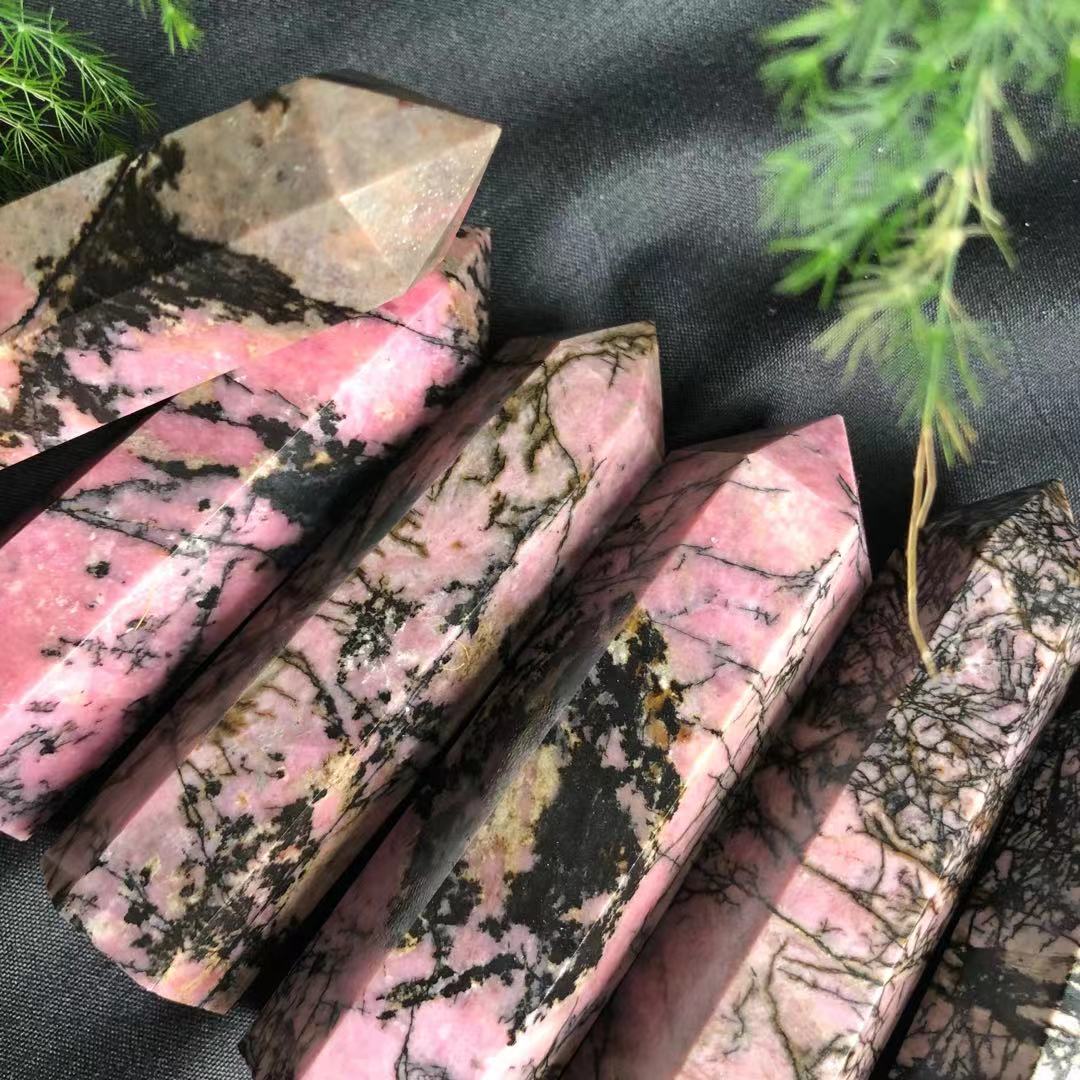 Rhodonite Crystal Points 3 Piece Set