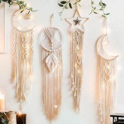 Boho Fairy Light Macrame Dreamcatchers