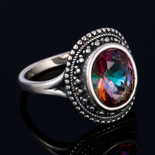 Mystic Topaz Silver Ring