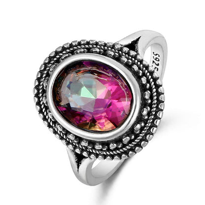 Mystic Topaz Silver Ring