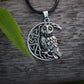 Owl & Crescent Moon Necklace