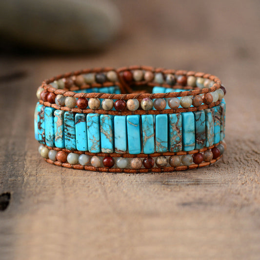 Turquoise & Jasper Wrap Bracelet