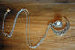 Glowing Orb & Crescent Moon Necklace