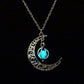 Glowing Orb & Crescent Moon Necklace