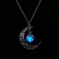 Glowing Orb & Crescent Moon Necklace