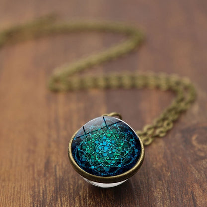 Flower of Life Glass Necklace