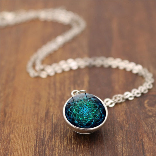 Flower of Life Glass Necklace