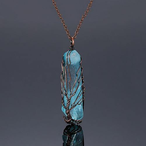 Blue Quartz Tree of Life Necklace - SoulShyne Products