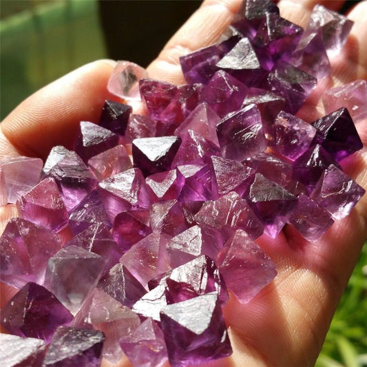 Purple Fluorite Crystal Octahedrons- 100g Bag