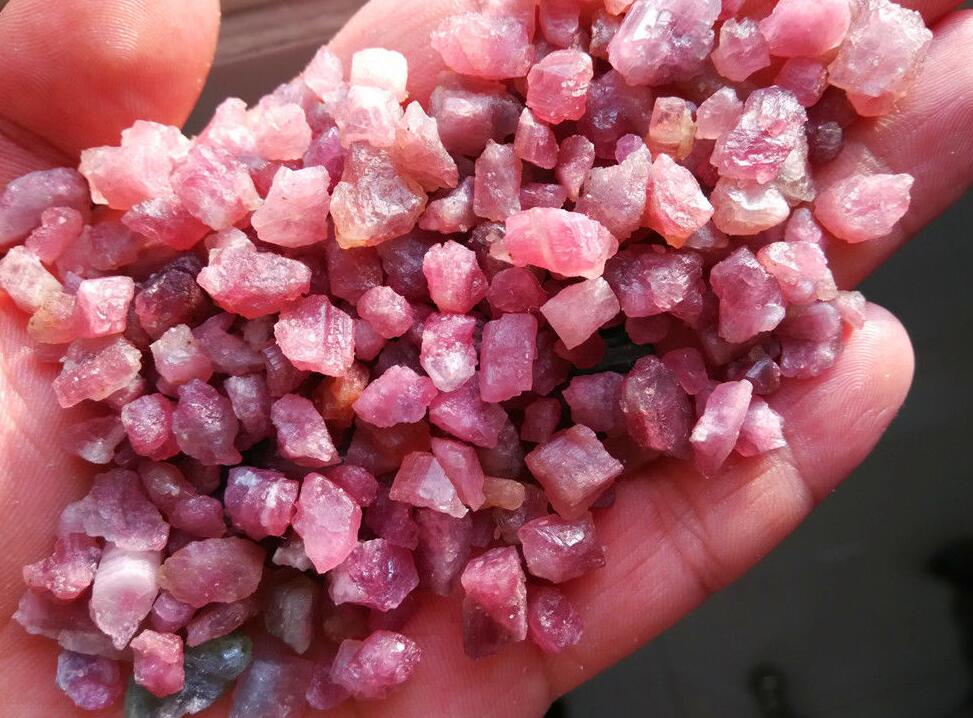 Red Tourmaline Raw Crystals- 100g Bag