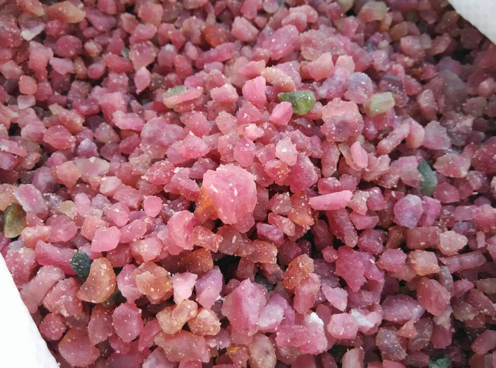 Red Tourmaline Raw Crystals- 100g Bag