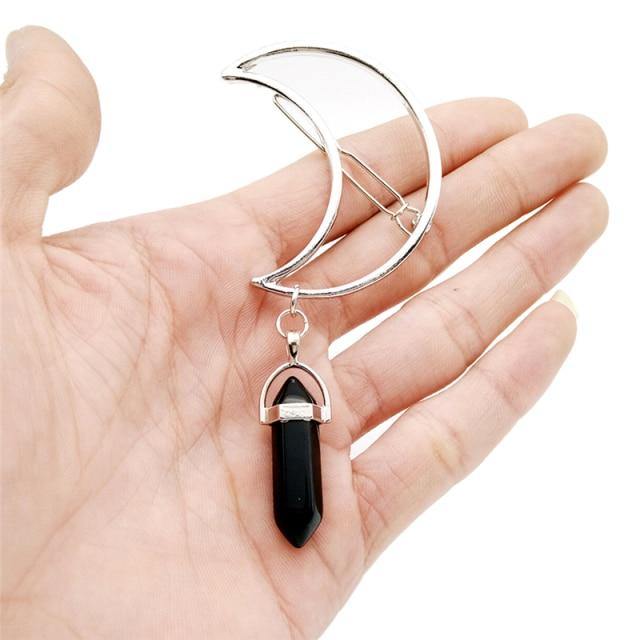 Crescent & Crystal Hair Clip - SoulShyne Products