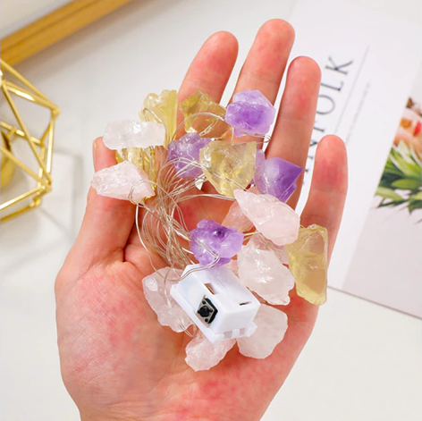 quartz amethyst crystal fairy lights