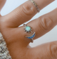 Sun & Moon Faux Fire Opal Ring