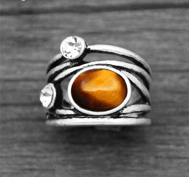 Tiger eye silver ring