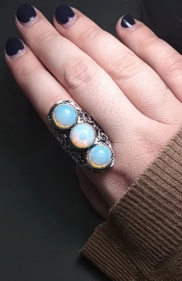 Vintage Stone Trio Adjustable Ring - SoulShyne Products