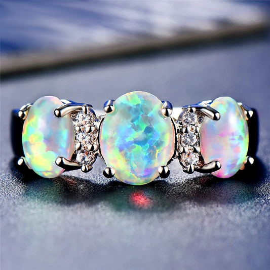 Faux Fire Opal Trio Ring - SoulShyne Products