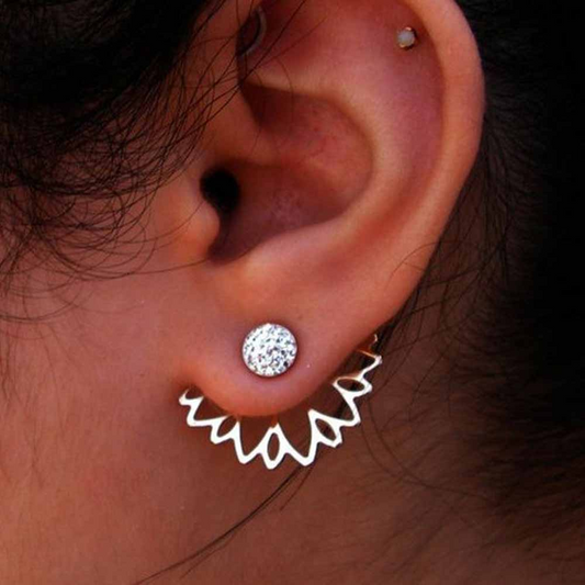 Peek-a-Boo Lotus Flower Stud Earrings