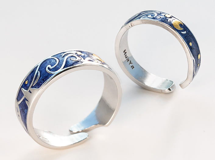 Starry Night His & Hers Rings