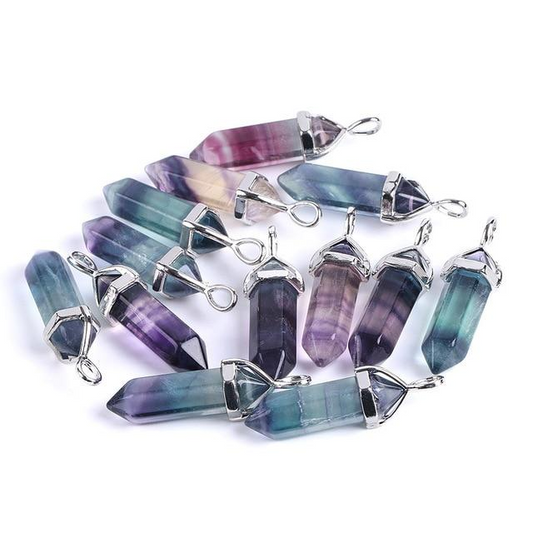 Rainbow Fluorite Crystal Necklace